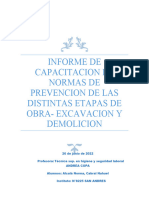 Informe de Capacitacion de Normas de Prevencion de Las Distintas Etapas de Obra