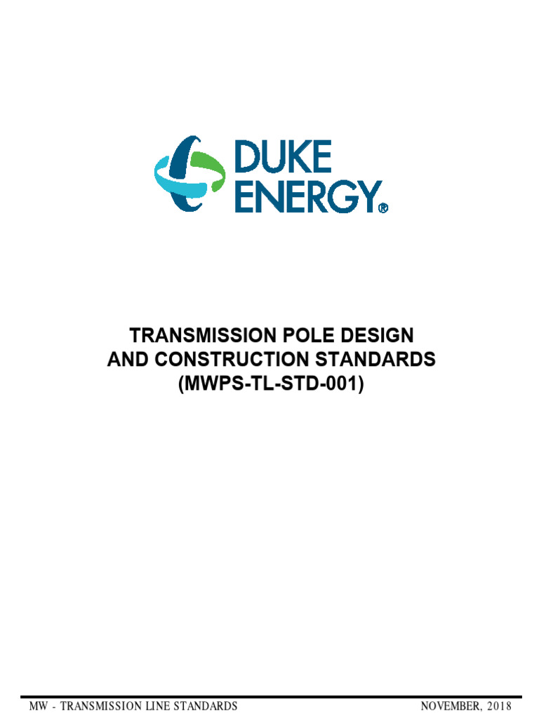 Transmission Pole & Grounding (MWPS-TL-STD-001) | PDF | Concrete | Screw
