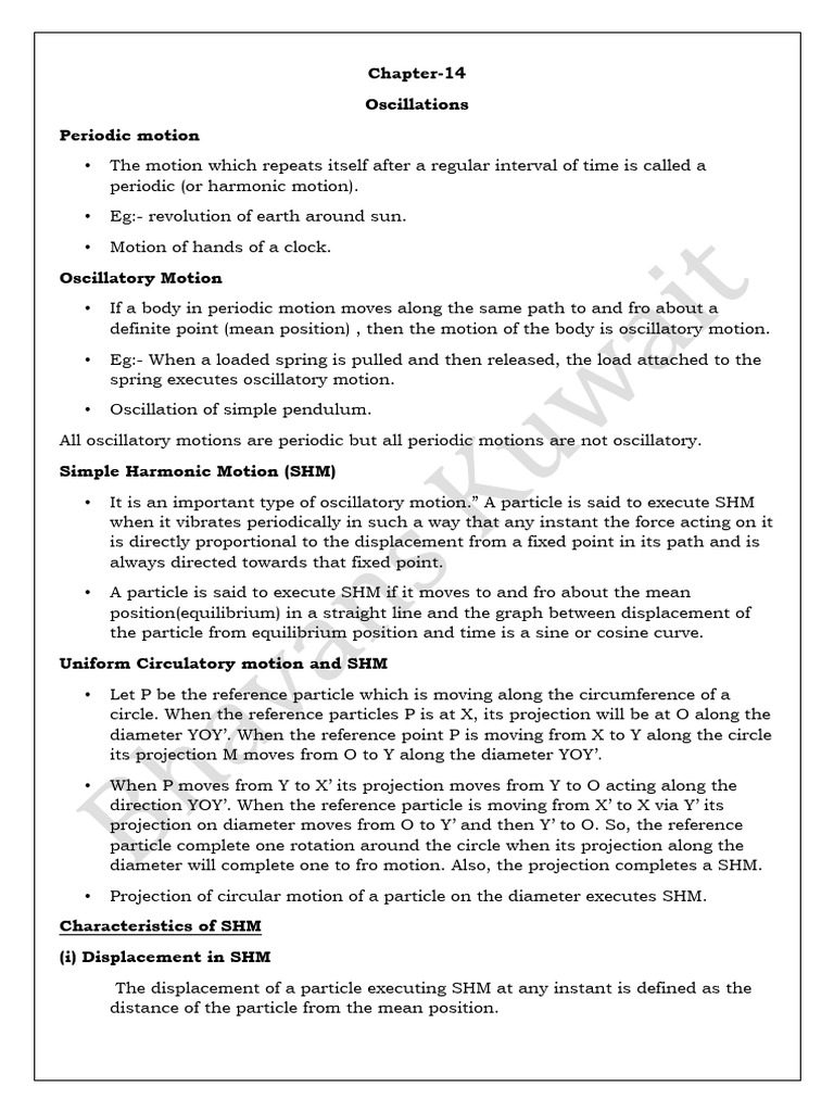 Oscillations PDF Oscillation Mechanics