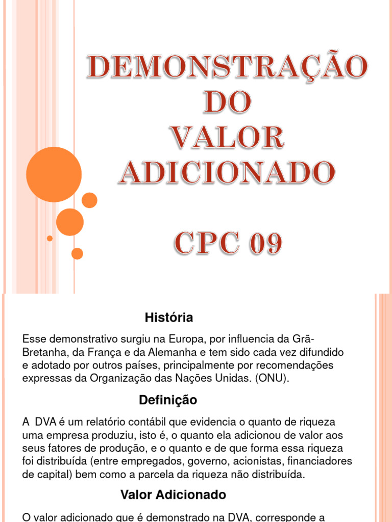 Demonstração do Valor Adicionado (DVA) | PDF | Contabilidade ...