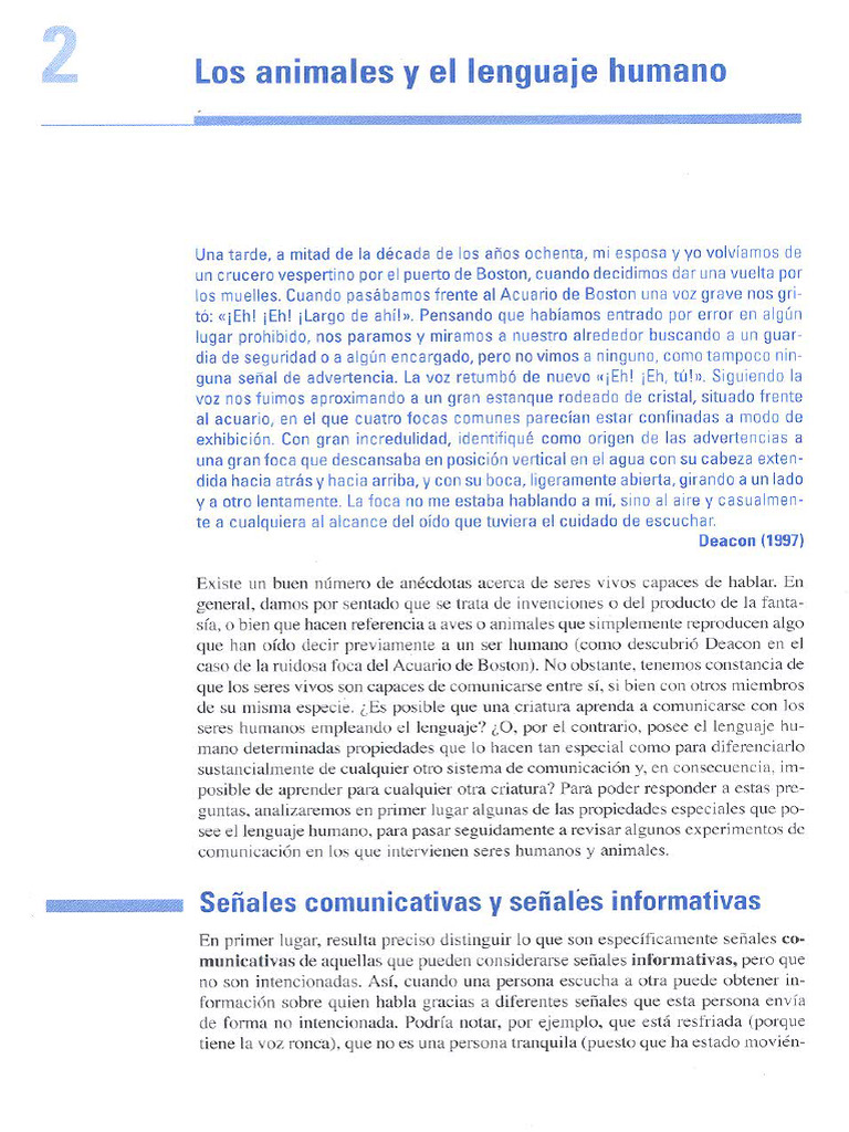 Los Animales Y El Lenguaje Humano Pdf