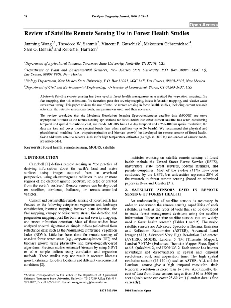 Remote Sensing Use in Forest Health Studies - Compressed | PDF
