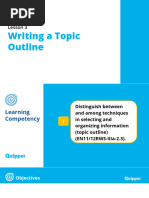 RW 11 12 Unit 2 Lesson 3 Writing A Topic Outline