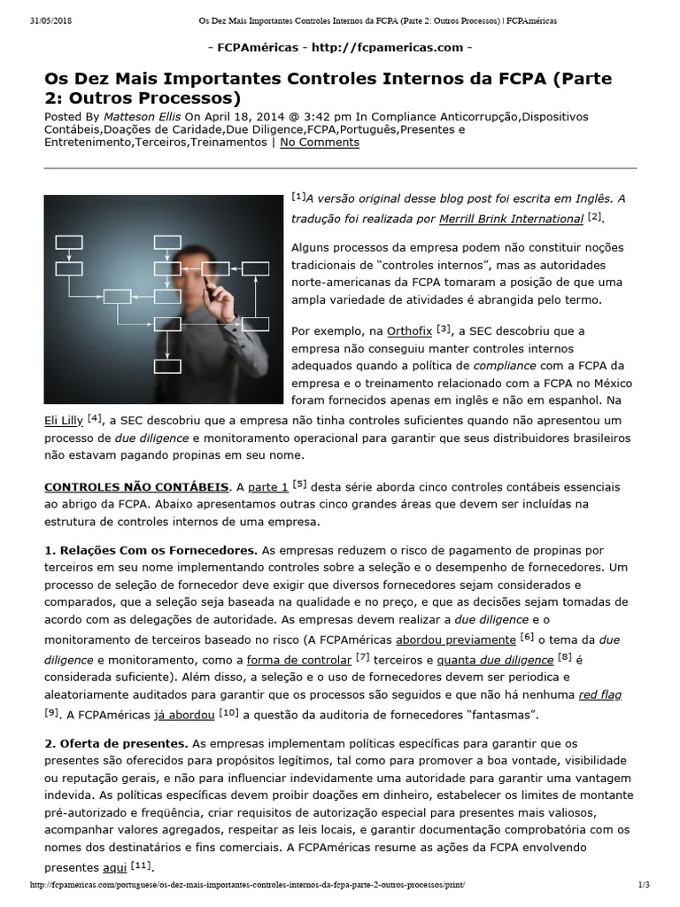 Artigo FCPAmericas - Os Dez Mais Importantes Controles Internos Da FCPA ...
