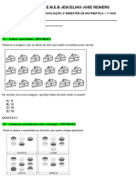 Avaliação 2 Bimestre 1º Ano Mat