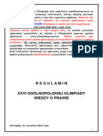 Regulamin XXVI Edycji Olimpiady Wiedzy o Prawie - Wersja Od 1.09.2023 R Compressed 1