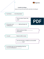 At The Supermarket - Worksheet Dialogue Exercise