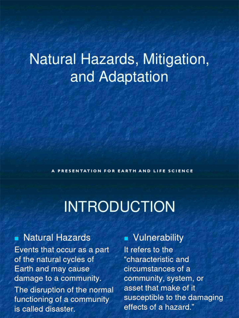 Elsc Week4 5 Natural Hazards Mitigation Adaptation Pdf Volcano