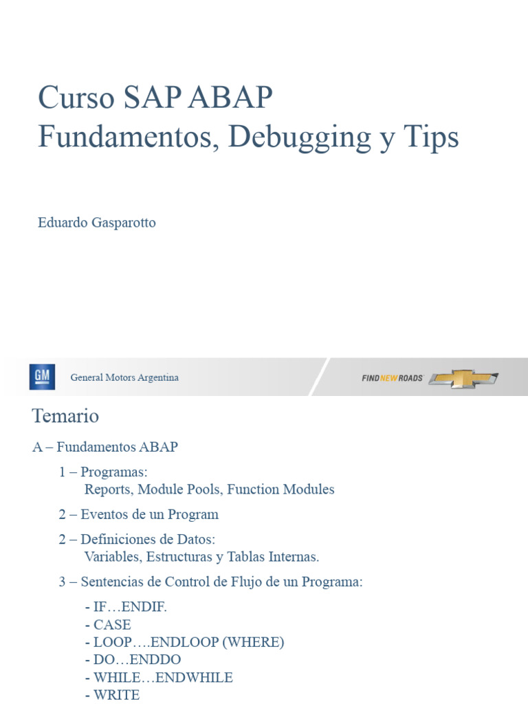 Curso SAP ABAP v1.0 | PDF | Tecnología digital | Desarrollo de software