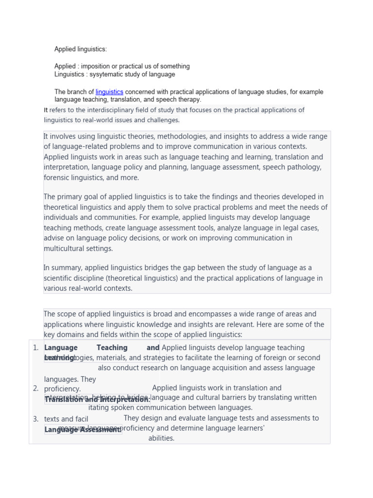 Applied Linguistics 2 | PDF | Linguistics | Applied Linguistics