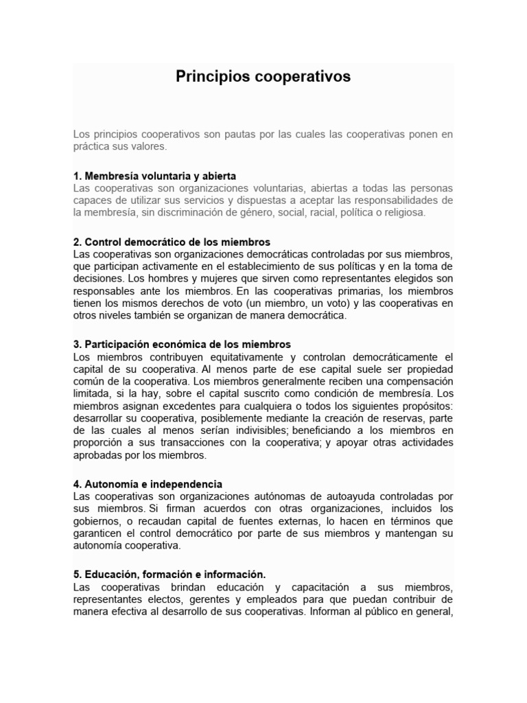 Principios Cooperativos PDF