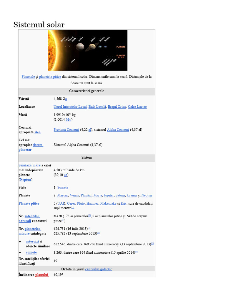 Sistemul Solar | PDF