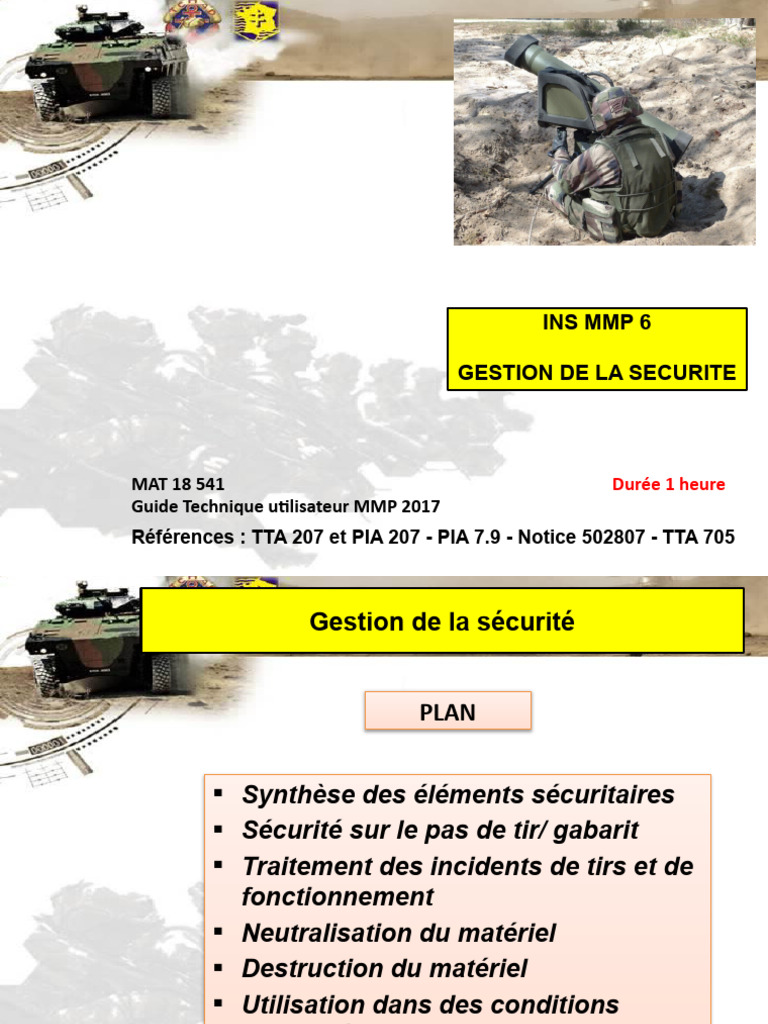 Sécurité et Gestion du Système MMP | PDF | Munitions | Technologie ...