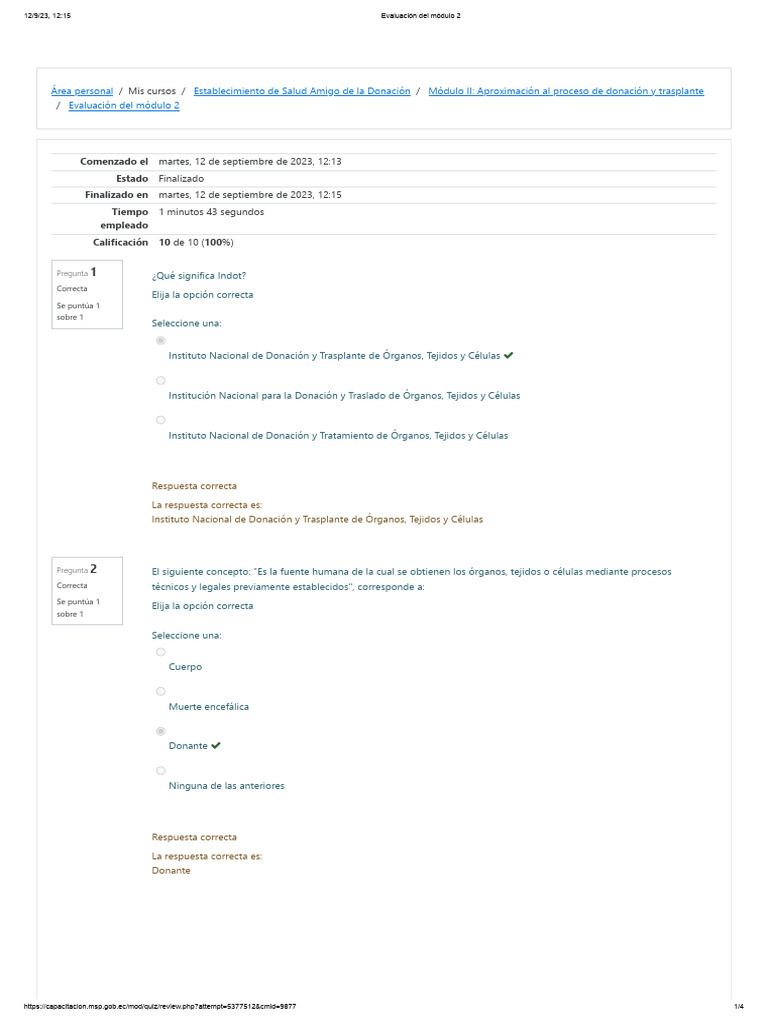 Ecnt Modulo 2 | PDF | Transplante de organo | Donación de Organos