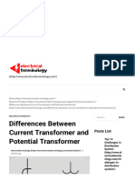 Differences Between Current Transformer and Potential Transformer