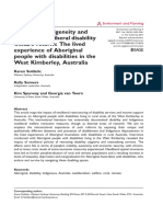 Soldatic Et Al 2017 Emplacing Indigeneity and Rurality in Neoliberal Disability Welfare Reform The Lived Experience of