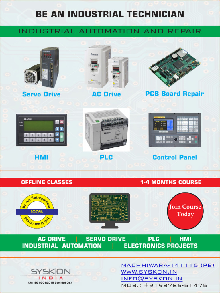 Industrial Technician Course PDF Programmable Logic Controller Electronics