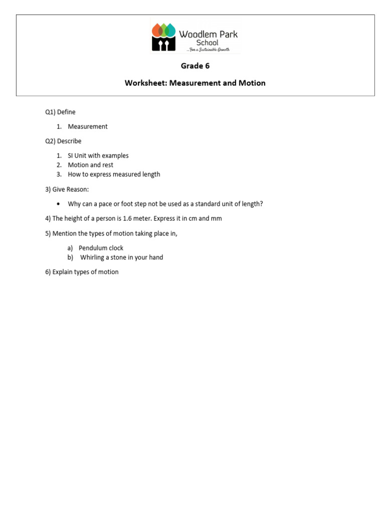 Grade 6 Worksheet | PDF