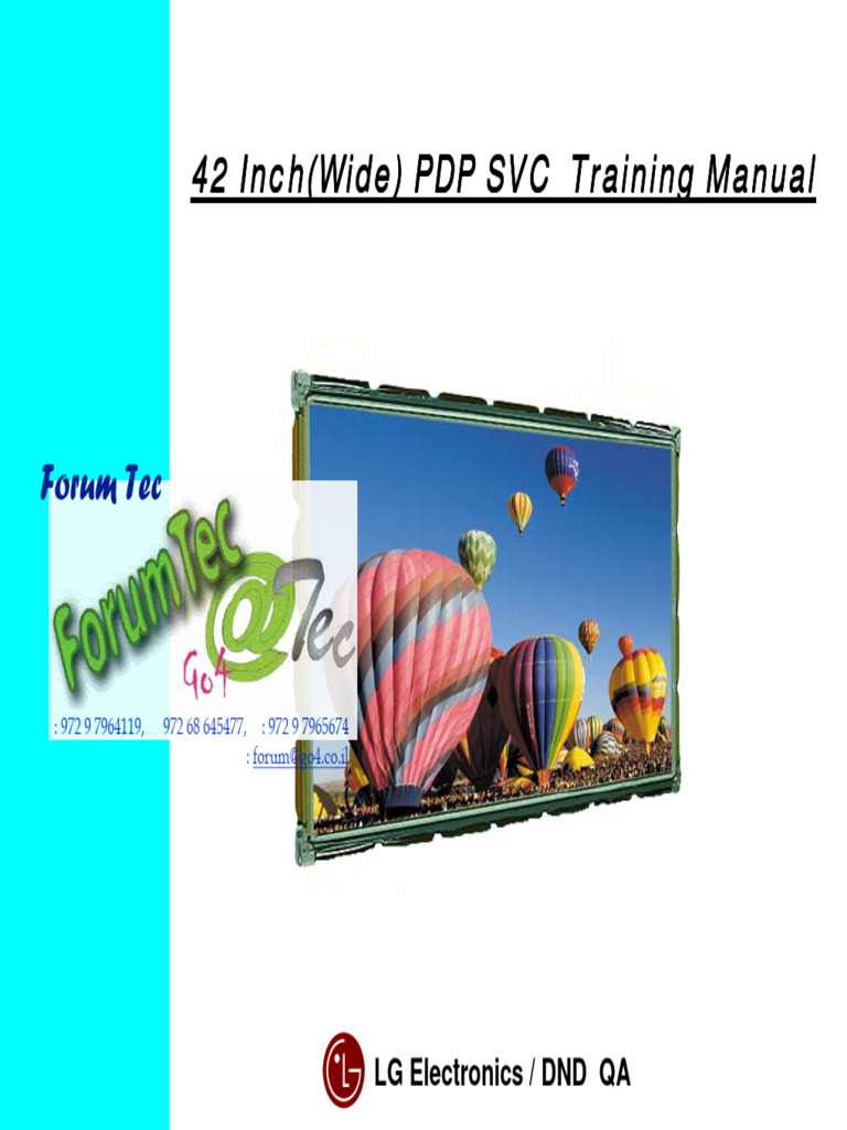 42 Inch PDP Service Manual | PDF | Video | Display Technology
