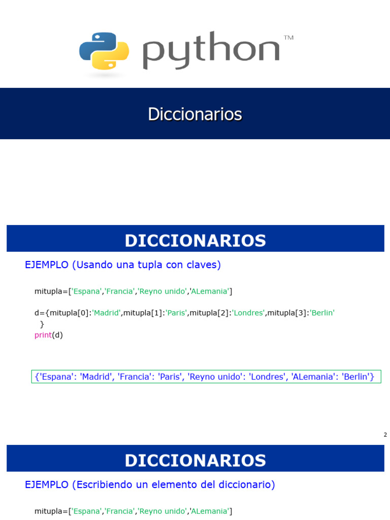 12 - Diccionarios | PDF | Python (lenguaje de programación ...