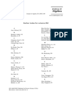 Author Index For Volume 252: Journal of Algebra 252 (2002) 449