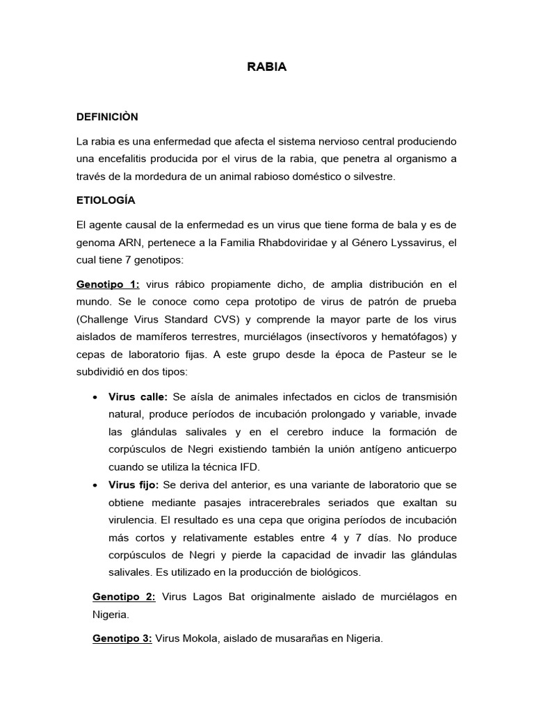 Rabia: Caso en Zacatecas y Prevención | PDF | Rabia | Virus