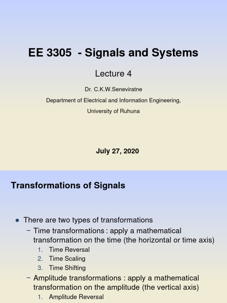 Lec 4 | PDF | Discrete Time And Continuous Time | Cartesian Coordinate ...