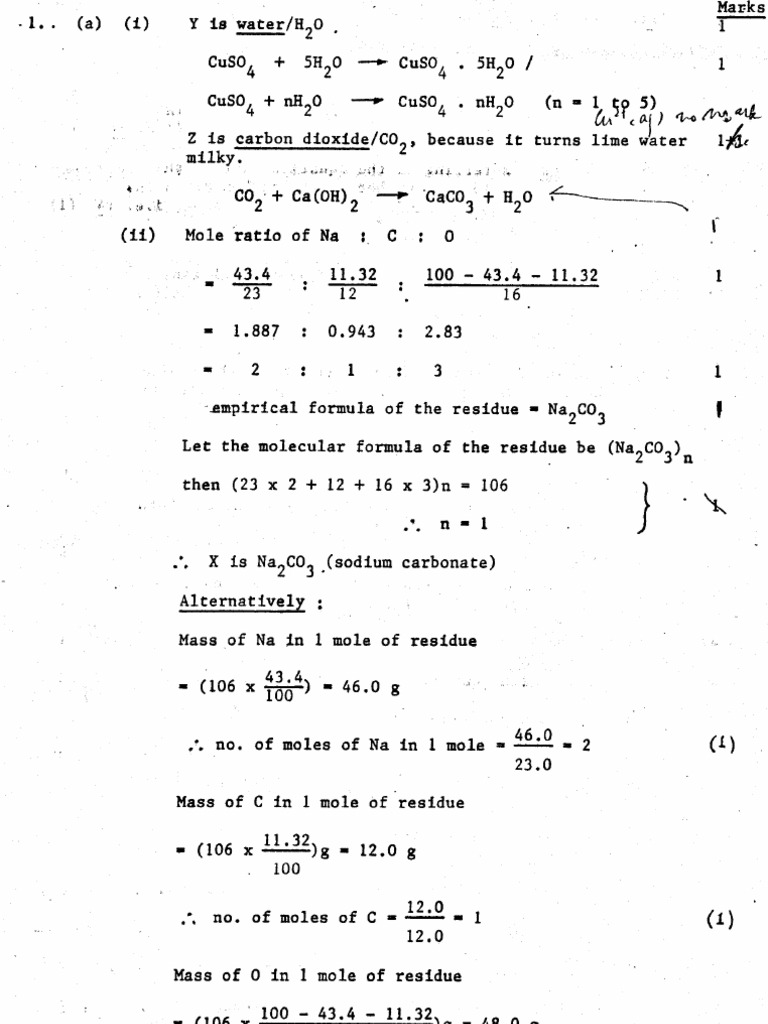 1989 Paper 1 Marking Scheme | PDF