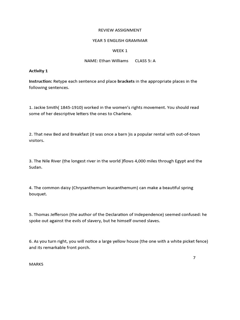 Review Parentheses Quiz PDF Bracket Linguistics