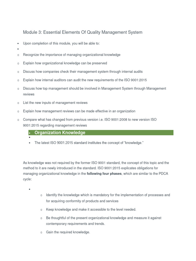 ISO 9001:2015 Management System Insights | PDF | Audit | Internal Audit