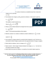 Electric Charges and Fields Fomulae Sheet New