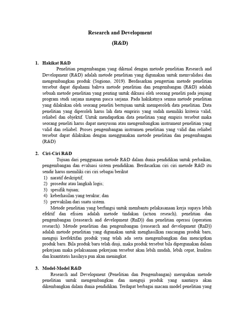 Research and Development | PDF
