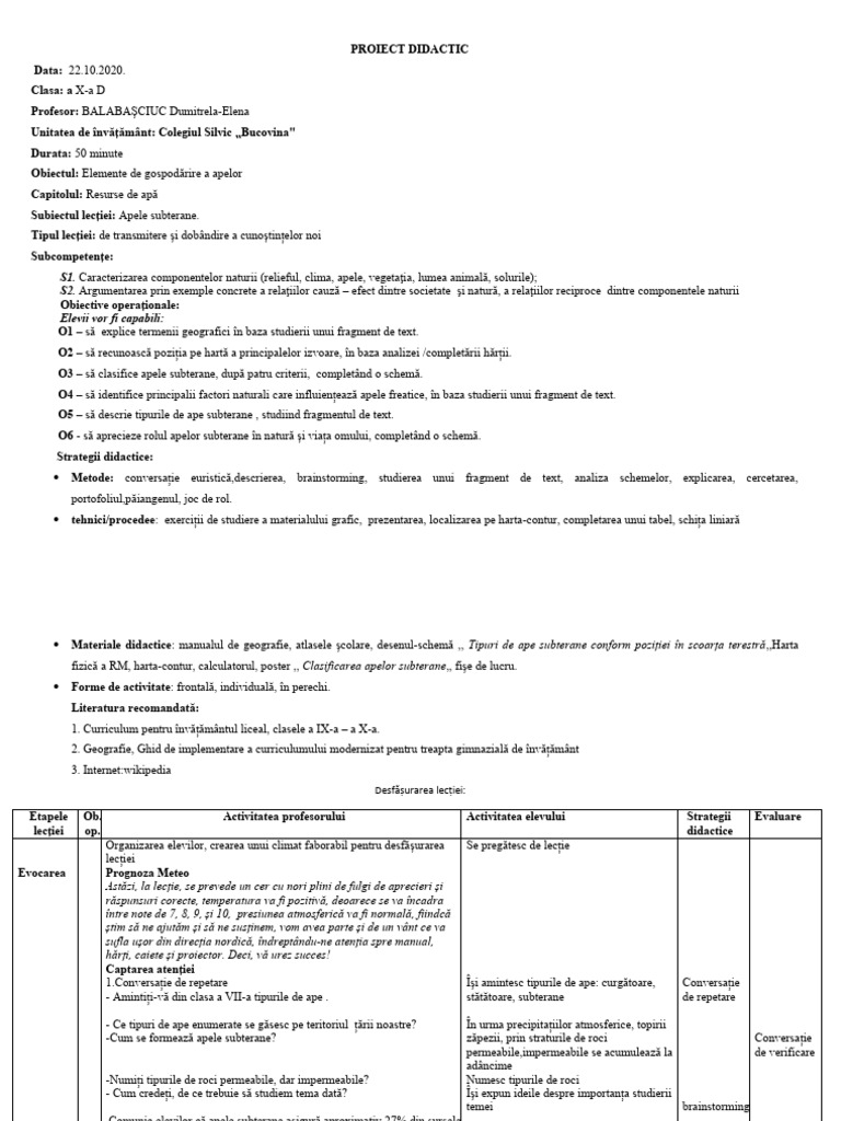 Proiect Apele - Subterane | PDF