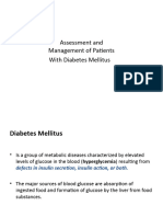 9 - Assessment and Management of Patients With Diabetes Mellitus