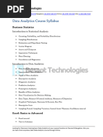 Data Analytics Course Syllabus