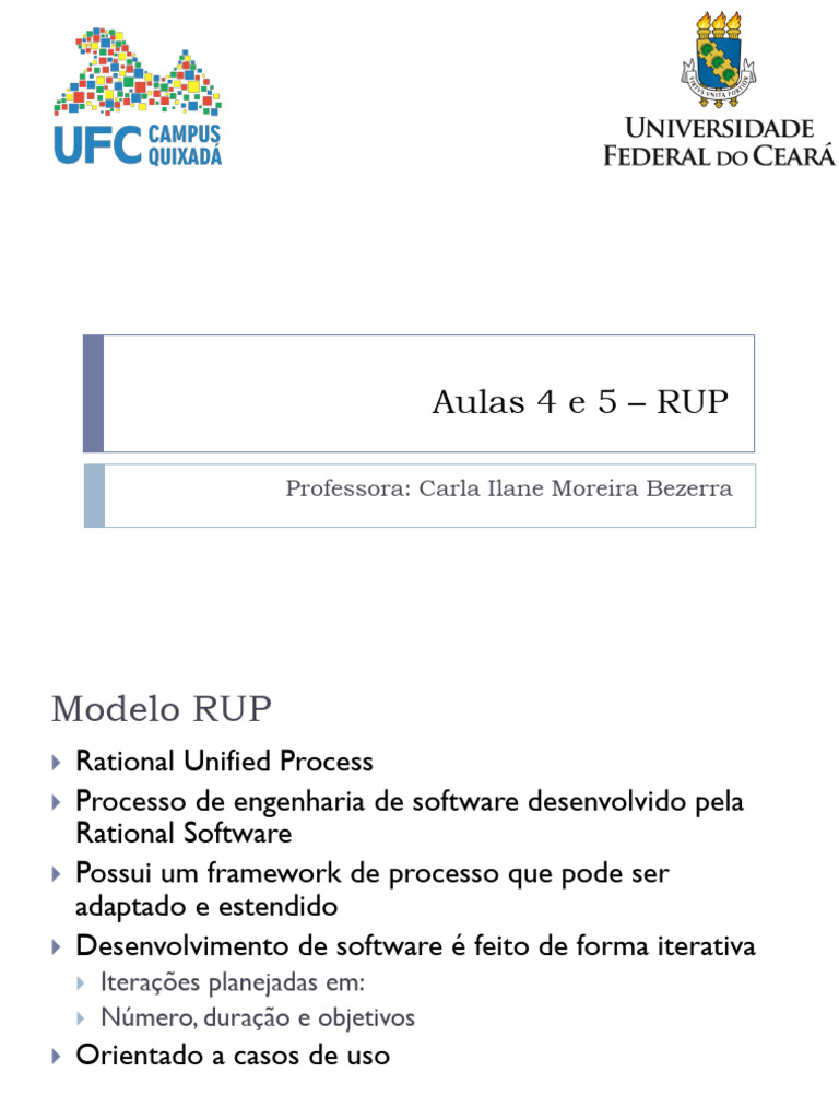Aula 4 e 5 - RUP | PDF | Diagrama de caso de uso | Engenharia de Software