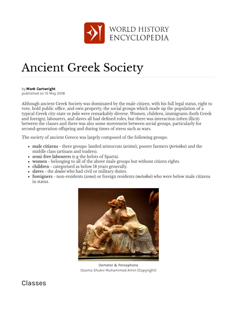 Ancient+Greek+Society+ +World+History+Encyclopedia PDF Ancient