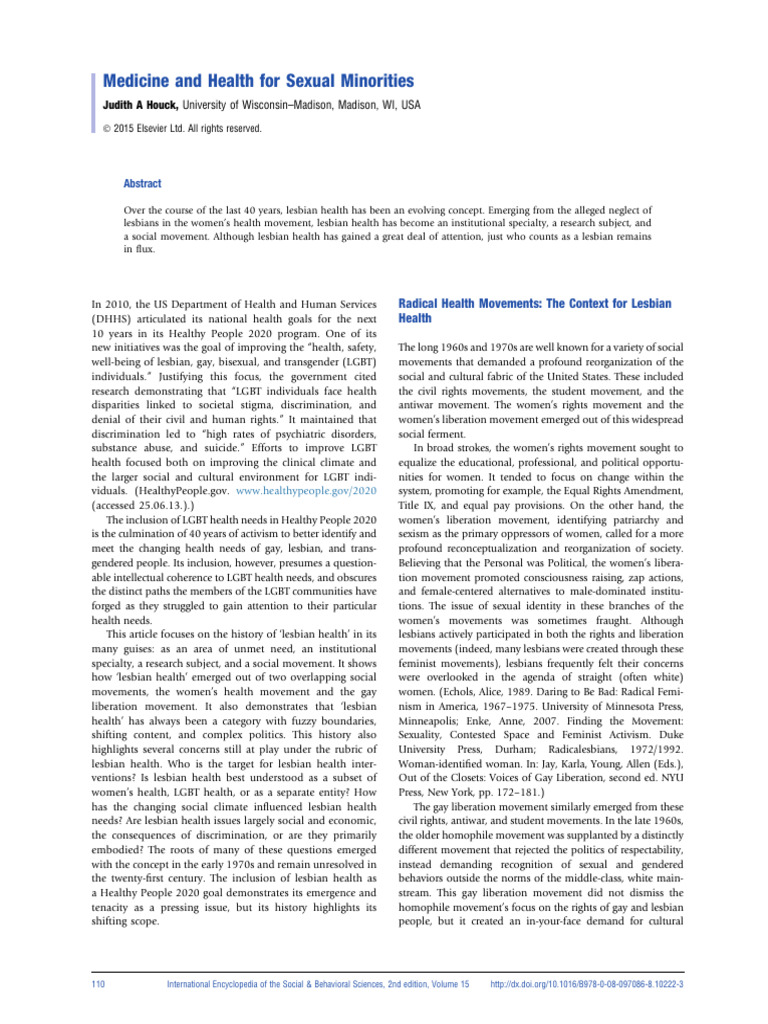 Medicine and Sex Health For Sexual Minorities | PDF | Lesbian ...
