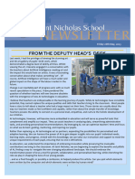 Letter From The Headmaster and Newsletter