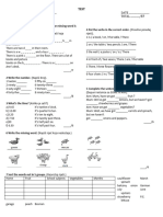 Class 5 - Half-Term Test