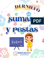 Cuadernillo Sumas y Restas Educación Maestros