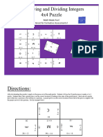 Multiplying and Dividing Integers 4x4 Puzzle: Math Made Fun! Great For Formative Assessments!