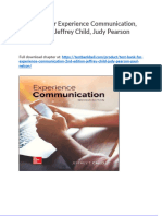Test Bank For Experience Communication 2nd Edition Jeffrey Child Judy Pearson Paul Nelson