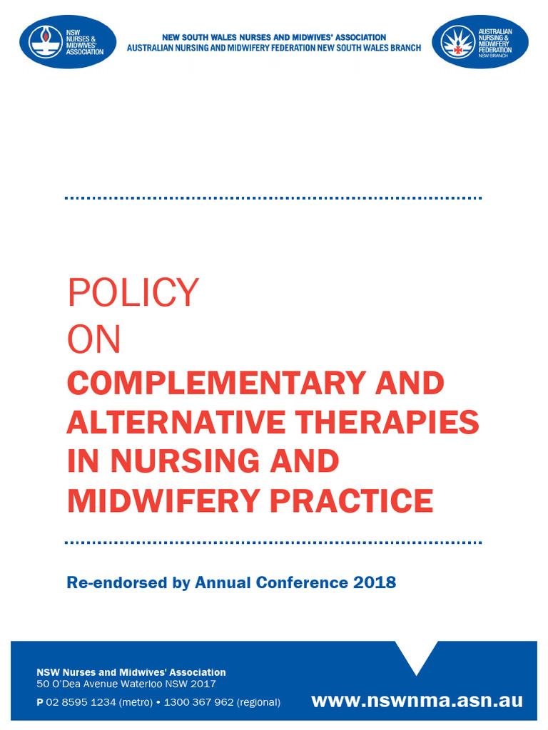 Policy On Complementary and Alternative Therapies in Nursing and