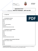 Application Form Tripartite Projects Fiocruz-Pasteur-Usp 2023