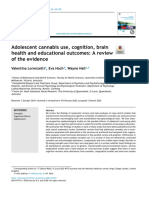 Adolescent Cannabis Use, Cognition, Brain Health and Educational Outcomes A Review of The Evidence