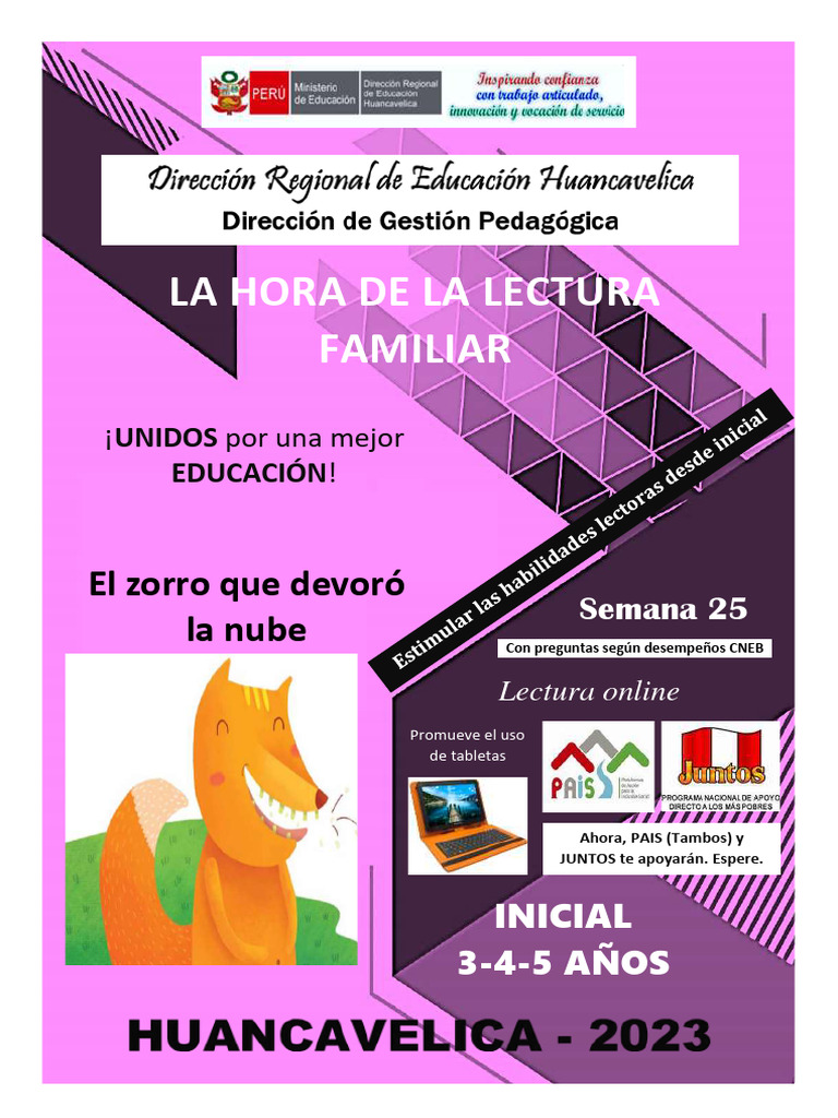 SEMANA 25 - INICIAL - 3-4-5 AÑOS - El Zorro Que Devoró La Nube | PDF