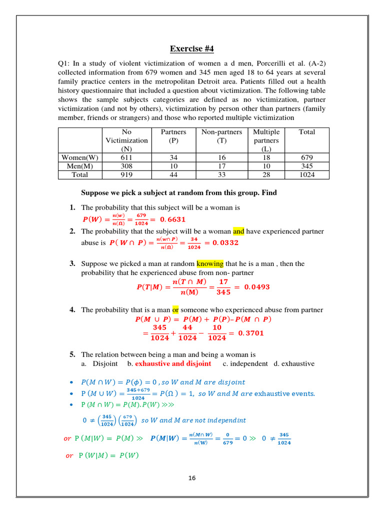 Exercise 4 Stat109 Answers 0 | PDF | Race And Ethnicity In The United ...
