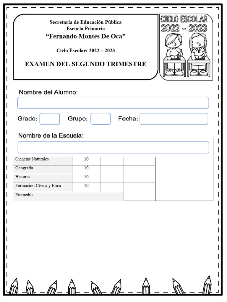 Examen Segundo Trimestre Escolar | PDF | Agua | Clima
