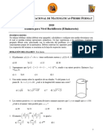 Examen Eliminatorio 2018 N Bachillerato